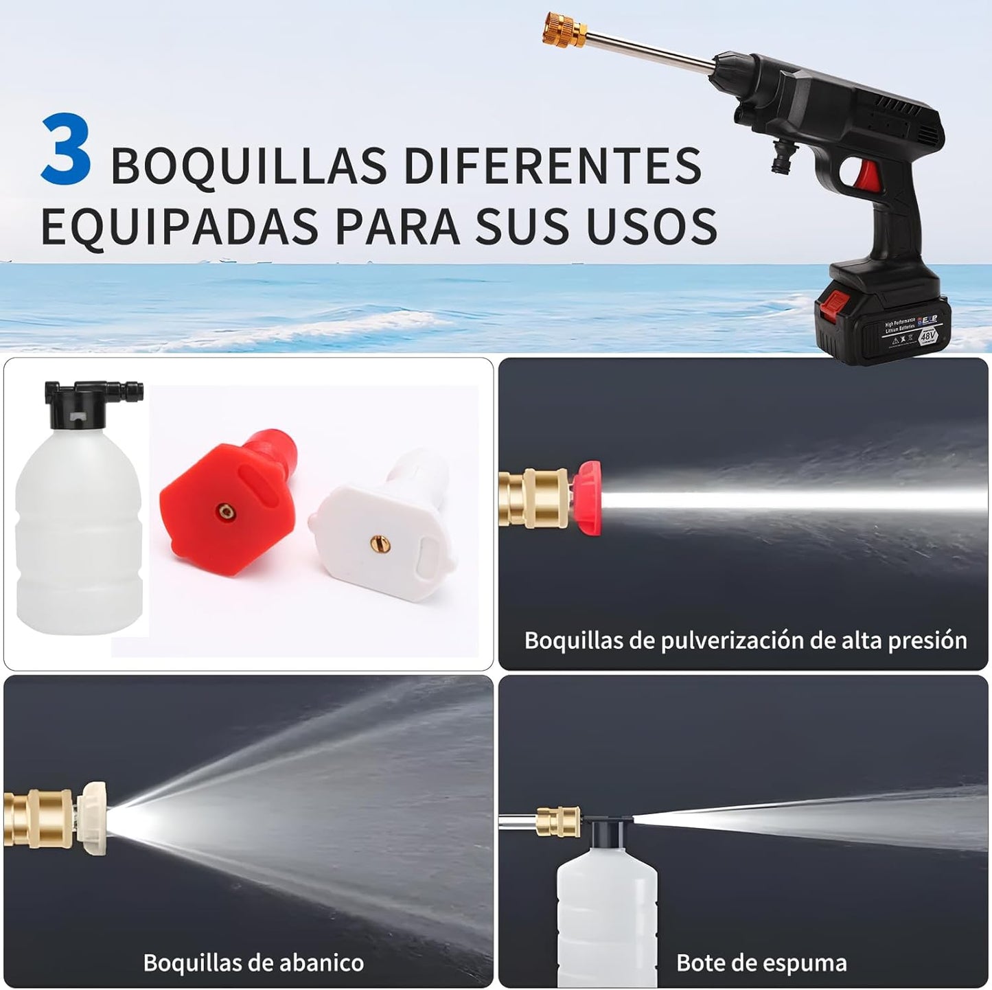 Hidrolavadora UltraPower 48V – Portátil y Sin Cable