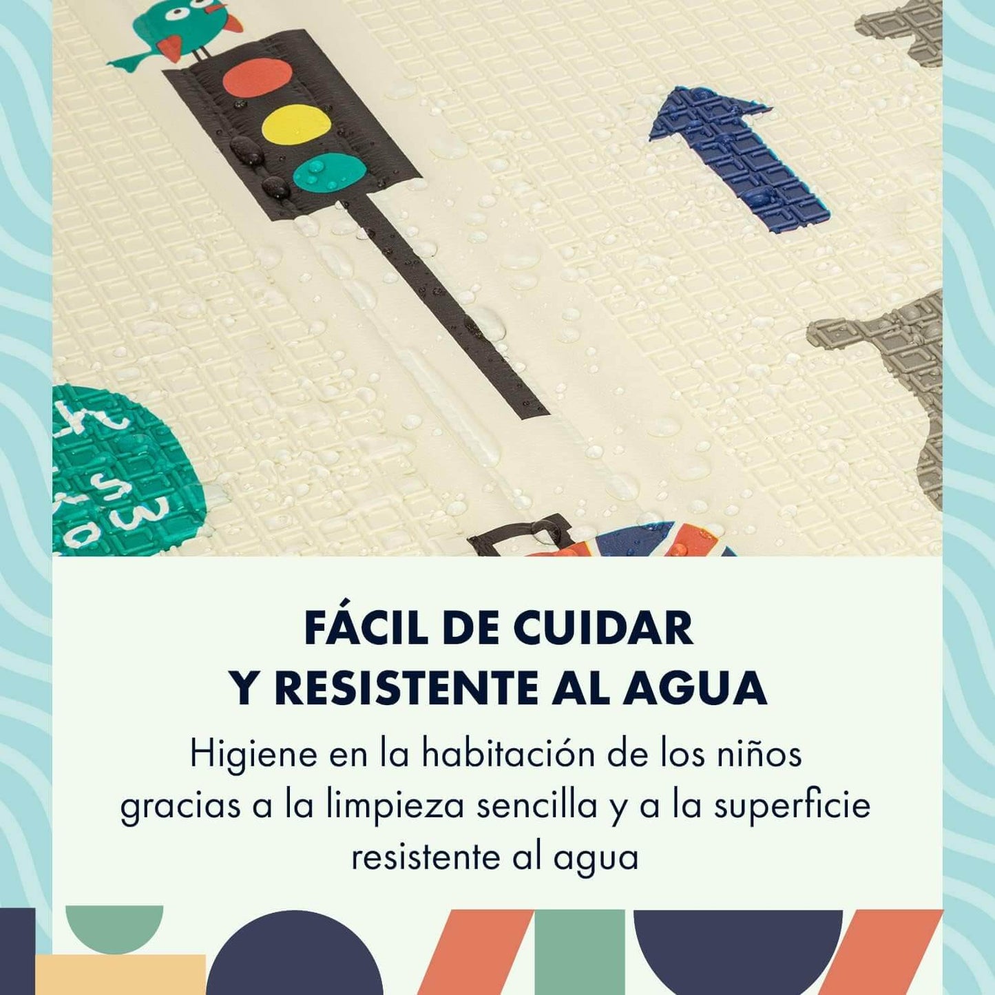 Alfombra Bebe Acolchada Plegable (200x180cm y 1cm Grosor)